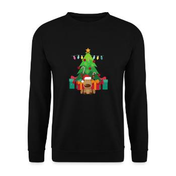Arbre de Noël- Rennes-Noël T-shirt T-shirt - Sweat-shirt Unisexe - noir - Devant - Alina (178cm) & Michal (187cm)