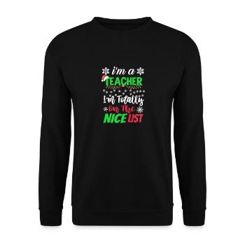 Lehrer Weihnachten - Unisex Pullover - Schwarz - Vorne - Alina (178cm) & Michal (187cm)