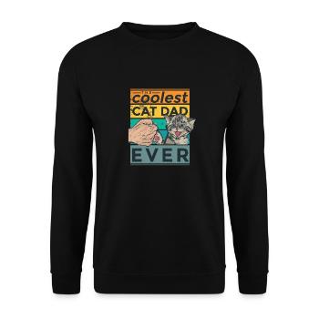 Coolest Cat Dad Best Cats Dad Cat Fathers Day - Unisex Sweatshirt - black - Front - Alina (178cm) & Michal (187cm)