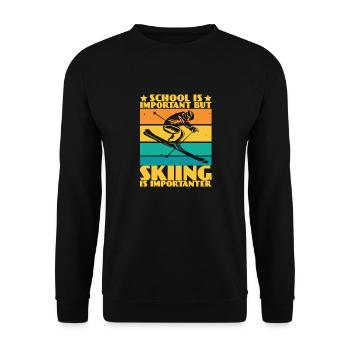 School Is Important But Skiing Is Importanter - Sweat-shirt Unisexe - noir - Devant - Alina (178cm) & Michal (187cm)