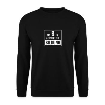 Anti AFD Rassismus Politik Geschenkidee - Unisex Pullover - Schwarz - Vorne - Alina (178cm) & Michal (187cm)
