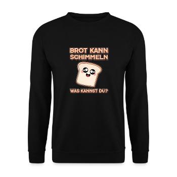 Brot kann Schimmeln was kannst du Coole Handwerker - Unisex Pullover - Schwarz - Vorne - Alina (178cm) & Michal (187cm)