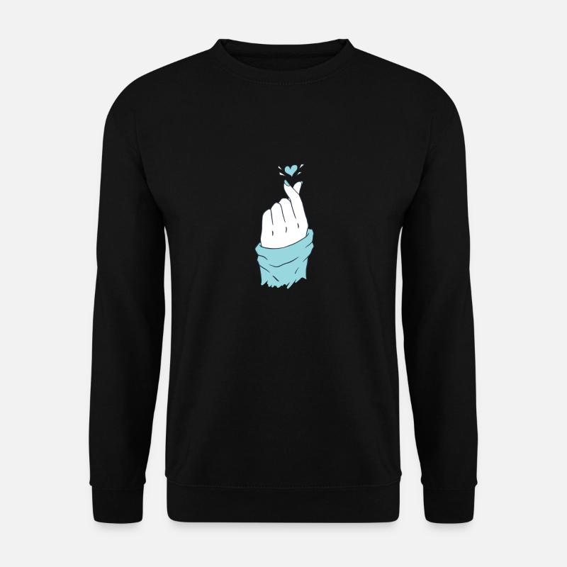 Coeur coréen main deux doigts formant un coeur - Sweat-shirt Unisexe - noir