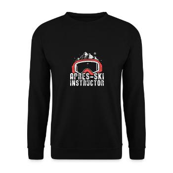 Apres-ski | Skier ski skiing mountains gift - Unisex Sweatshirt - black - Front - Alina (178cm) & Michal (187cm)