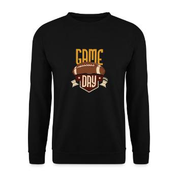 Football Game Day Funny Team Sports Football Lover - Unisex Pullover - Schwarz - Vorne - Alina (178cm) & Michal (187cm)