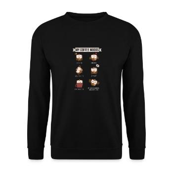 My Coffee Moods Owl Gift Owl lovers Coffee drink - Unisex Sweatshirt - black - Front - Alina (178cm) & Michal (187cm)
