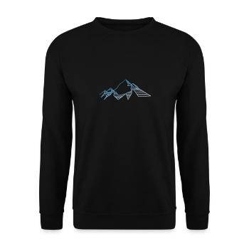 Mountains lines - Unisex Sweatshirt - black - Front - Alina (178cm) & Michal (187cm)