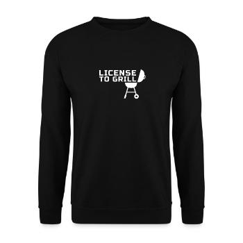 License to Grill - Funny Grilling Chef Gift - Unisex Sweatshirt - black - Front - Alina (178cm) & Michal (187cm)