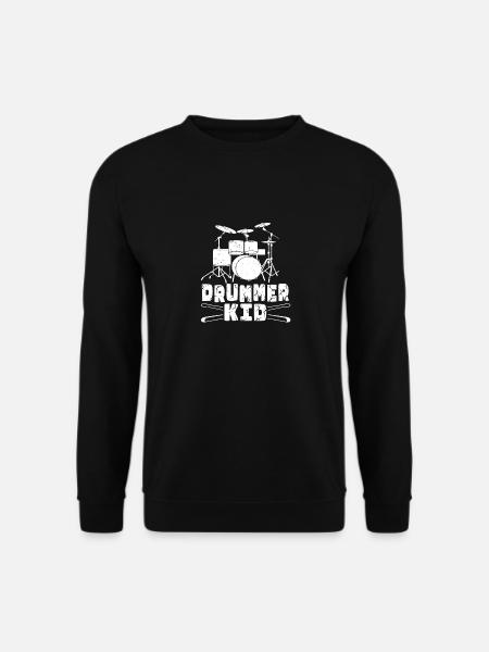 Kids Drummer Kid Funny Drum Set... Drummer - Unisex Pullover - Schwarz