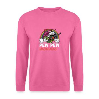 Pew Pew Einhorn - Unisex Pullover - Pink - Vorne