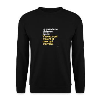 Ceux qui croient et ceux qui croivent Fuzati Klub - Sweat-shirt Unisexe - noir - Devant - Alina (178cm) & Michal (187cm)
