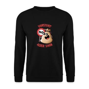 Vorsicht Alter Sack 50 Lustige 1971 50. Geburtstag - Unisex Pullover - Schwarz - Vorne - Alina (178cm) & Michal (187cm)
