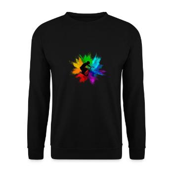 Stunt Scooter Stunt Geschenk Tretroller Skater - Unisex Pullover - Schwarz - Vorne - Alina (178cm) & Michal (187cm)