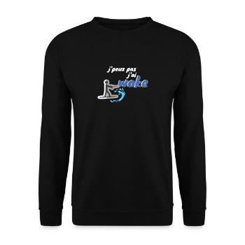 Je peux pas j'ai wake wakeboard - Sweat-shirt Unisexe - noir - Devant - Alina (178cm) & Michal (187cm)