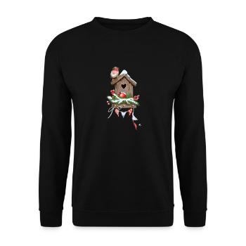 Nid d’oiseau festif Image - Sweat-shirt Unisexe - noir - Devant - Alina (178cm) & Michal (187cm)