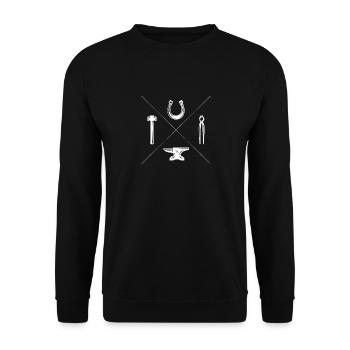 Idée cadeau forgeron maréchal-ferrant marteau - Sweat-shirt Unisexe - noir - Devant - Alina (178cm) & Michal (187cm)