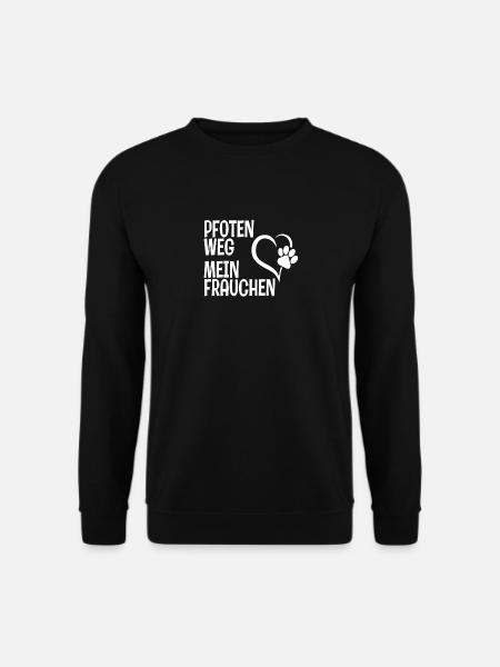 Pfotenabdruck Herz Hunde Pfote Frauchen Geschenk - Unisex Pullover - Schwarz