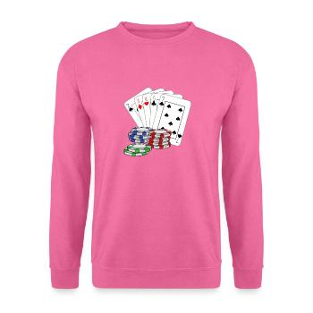 Poker Poker Pokerface jeu de cartes - Sweat-shirt Unisexe - rose - Devant