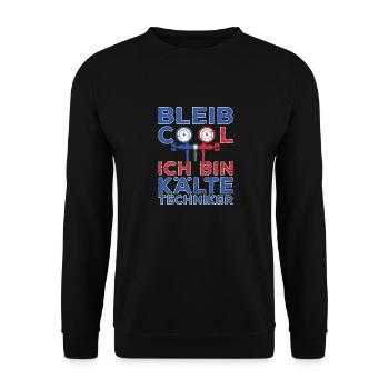 Kältetechniker Geschenk Klimatechniker - Unisex Pullover - Schwarz - Vorne - Alina (178cm) & Michal (187cm)