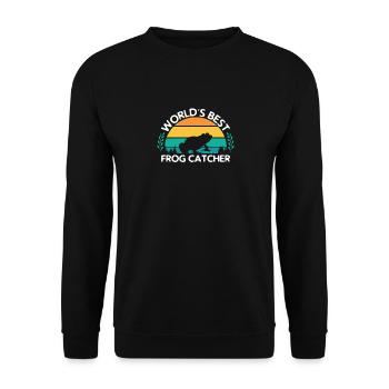 World's Best Frog Catcher Gift Boys Girls Kids - Unisex Pullover - Schwarz - Vorne - Alina (178cm) & Michal (187cm)