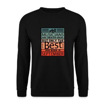 Lustig Musiker Hobby Musik September Geburtstag Ge - Unisex Pullover - Schwarz - Vorne - Alina (178cm) & Michal (187cm)