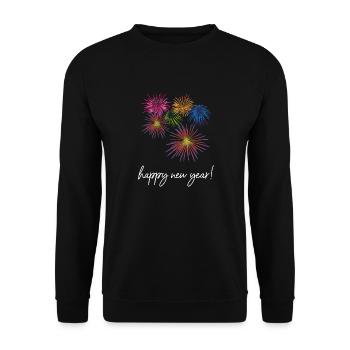 New Year Silvester Neujahr Jahreswechsel - Unisex Pullover - Schwarz - Vorne - Alina (178cm) & Michal (187cm)