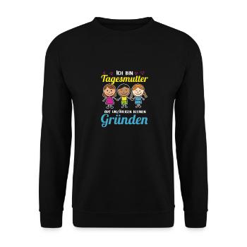 Tagesmutter Aus Unzähligen Kleinen Gründen - Unisex Pullover - Schwarz - Vorne - Alina (178cm) & Michal (187cm)