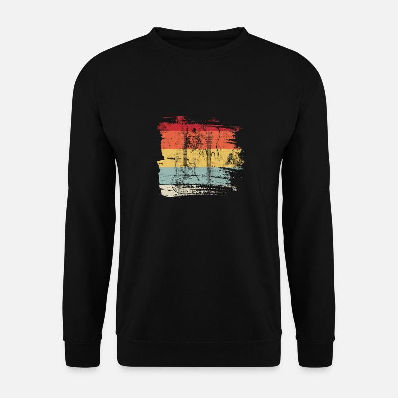 Retro Gitarren E-Gitarre klassische Gitarre - Unisex Pullover - Schwarz
