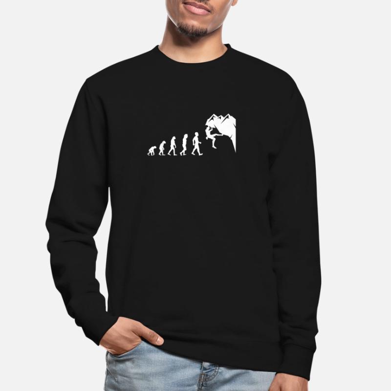 Rock Climbing For Rock Climber Funny Evolution Unisex Pullover