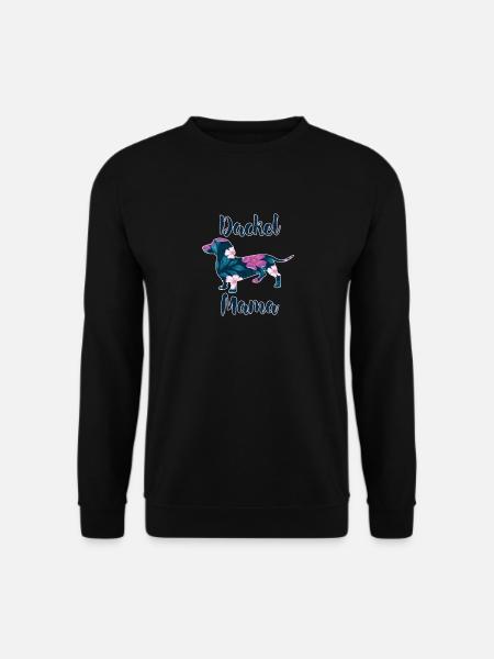 Dackel Mama Dackelhund Silhouette Retro Geschenk - Unisex Pullover - Schwarz
