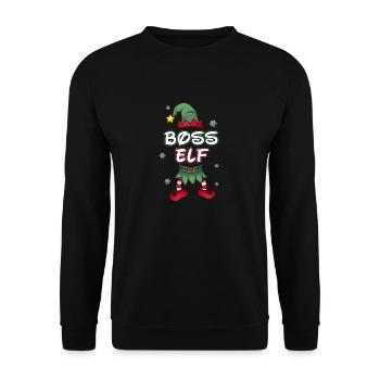 Boss boss elf costume partner look Christmas - Unisex Sweatshirt - black - Front - Alina (178cm) & Michal (187cm)