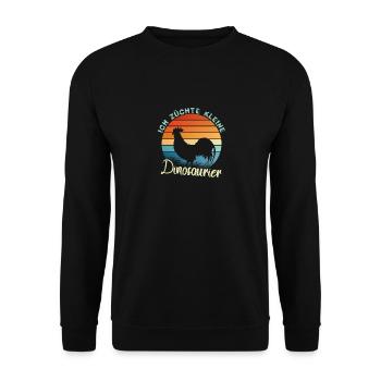 Ich züchte kleine Dinosaurier - Huhn-Liebhaber - Unisex Pullover - Schwarz - Vorne - Alina (178cm) & Michal (187cm)