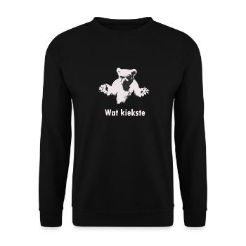 Berliner Bär Eisbär Wat KieksteBerlin Hauptstadt - Unisex Pullover - Schwarz - Vorne - Alina (178cm) & Michal (187cm)