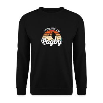 J Peux Pas J ai Rugby Cadeau Pour Joueurs rugby - Sweat-shirt Unisexe - noir - Devant - Alina (178cm) & Michal (187cm)