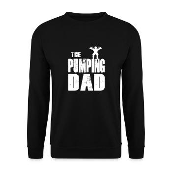 the pumping dad fitness gym fit sport muscles - Unisex Sweatshirt - black - Front - Alina (178cm) & Michal (187cm)