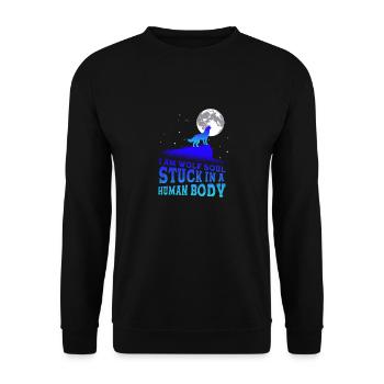Wolf Wolves Wolf Pack Leader Wolf Werewolf - Unisex Sweatshirt - black - Front - Alina (178cm) & Michal (187cm)