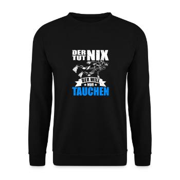 Plonger, il ne fait rien, il veut juste plonger - Sweat-shirt Unisexe - noir - Devant - Alina (178cm) & Michal (187cm)