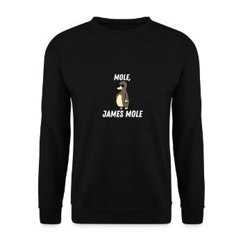 Mole, James Mole. Taupe drôle mignon mignon aveugle - Sweat-shirt Unisexe - noir - Devant - Alina (178cm) & Michal (187cm)