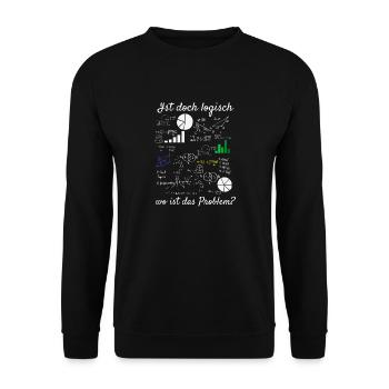 Mathematik Algebra Lehrer Studium Abitur Sprüche - Unisex Pullover - Schwarz - Vorne - Alina (178cm) & Michal (187cm)