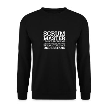 « Scrum Master » | - Sweat-shirt Unisexe - noir - Devant - Alina (178cm) & Michal (187cm)