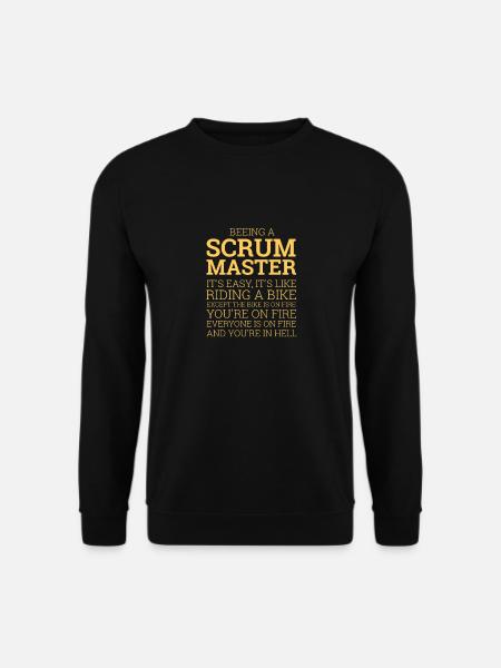 "Scrum Master - Riding a Bike" | Programmierer - Unisex Pullover - Schwarz