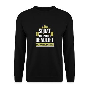 Squat Bench Deadlift Powerlifting - Sweat-shirt Unisexe - noir - Devant - Alina (178cm) & Michal (187cm)