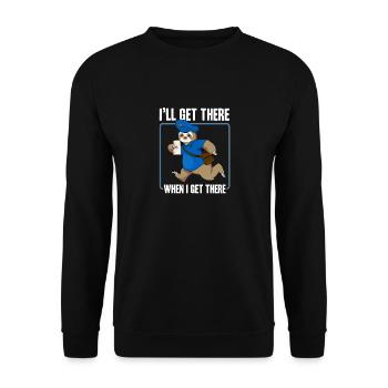 Mailman Sloth J'y arriverai quand j'y arriverai - Sweat-shirt Unisexe - noir - Devant - Alina (178cm) & Michal (187cm)