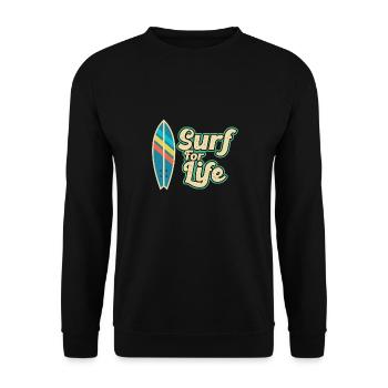 Surf board surfer surfing surfing kite surfing - Unisex Sweatshirt - black - Front - Alina (178cm) & Michal (187cm)