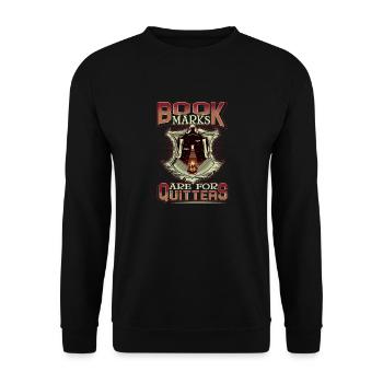 Buch Bücher Lesen Bücherwurm Hobby Geschenk Leser - Unisex Pullover - Schwarz - Vorne - Alina (178cm) & Michal (187cm)