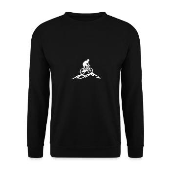 MTB Mountainbike Berge - Unisex Pullover - Schwarz - Vorne - Alina (178cm) & Michal (187cm)
