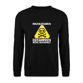 Hausaufgaben Gefährden Meine Gesundheit Schulstart - Unisex Pullover - Schwarz - Vorne - Alina (178cm) & Michal (187cm)