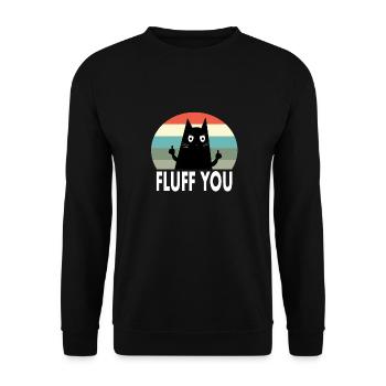 kot fluff you katze cat - Unisex Pullover - Schwarz - Vorne - Alina (178cm) & Michal (187cm)
