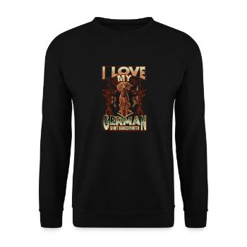 Deutsch Kurzhaar Jagdhund - Unisex Pullover - Schwarz - Vorne - Alina (178cm) & Michal (187cm)