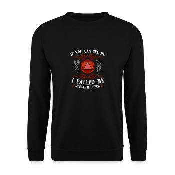 ealth Check Role Playing Tabletop Gamer Gift - Unisex Pullover - Schwarz - Vorne - Alina (178cm) & Michal (187cm)